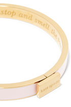 Smell The Roses Idiom Bangle, Plated Metal & Enamel